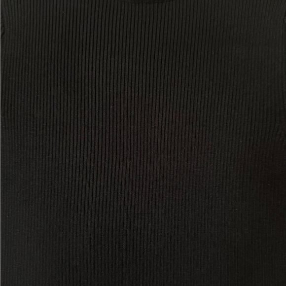 Black Midi Mixed Media Dress with Floral Print - Picture 6 of 9